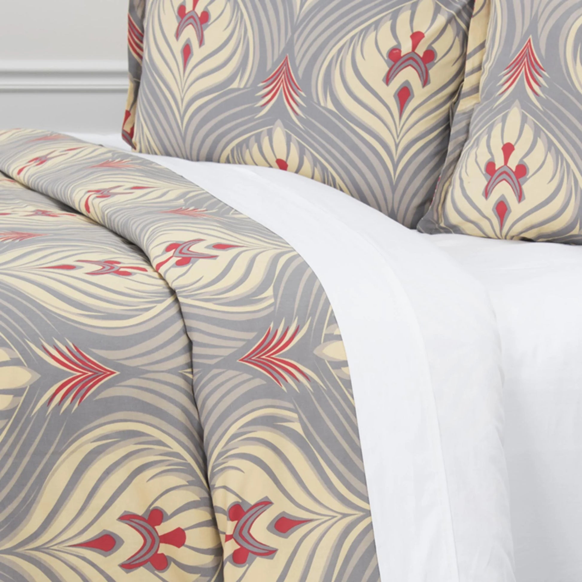 Rizzy Home BT4142 GOLD/Gray COTTON 30'S Printed King Three piece Beddings set.