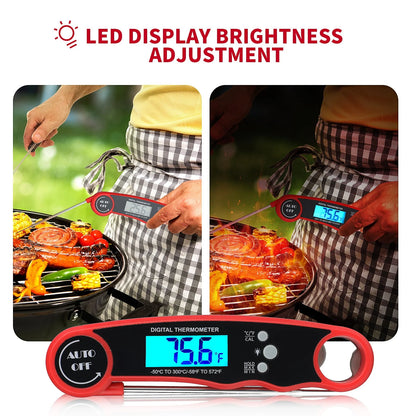 MASBRILL Digital Meat Thermometer for Grill and Cooking Ultra Fast Thermometer with Backlight Food Probe for Kitchen Outdoor Grilling and BBQ