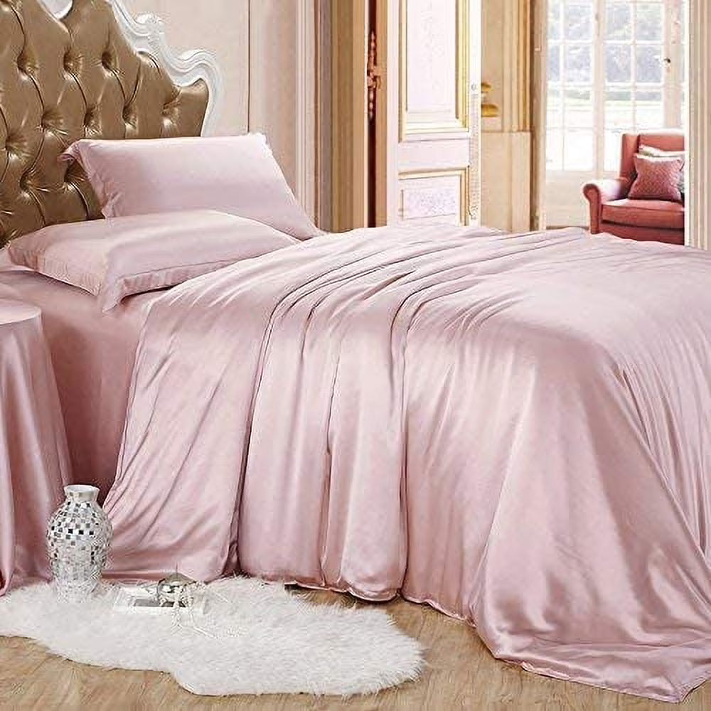 Roch Linen Silk Satin Comforter Full/Queen | Box Stitched | 300 GSM | Down Alternative Comforter | Luxurious Hotel Quality Quilt | Machine Washable | Ultra Soft Fluffy Bedding (Black)