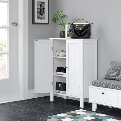 Homfa Bathroom Cabinets Freestanding, Bathroom Storage Floor Cabinet, White Storage Cabinets with Doors and Shelves
