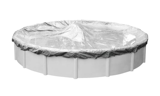 Robelle 10-Year Dura-Guard Silver Round Winter Pool Cover, 30 ft. Pool