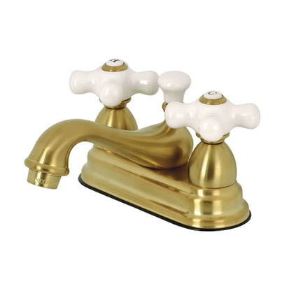 Kingston Brass Restoration Two-Handle 3-Hole Deck Mount 4 in. Centerset Bathroom Faucet Matte Black Matte