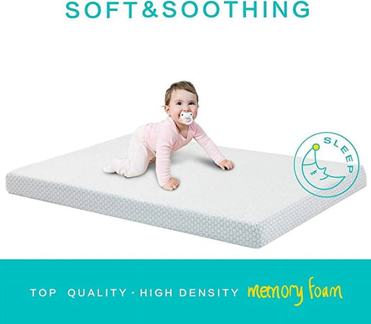 SheSpire Pack n Play Mattress, Memory Foam Playard Mattress, Portable Toddlers Mattress Firmness Featuring Soft Removable Washable Cover (38"x26")