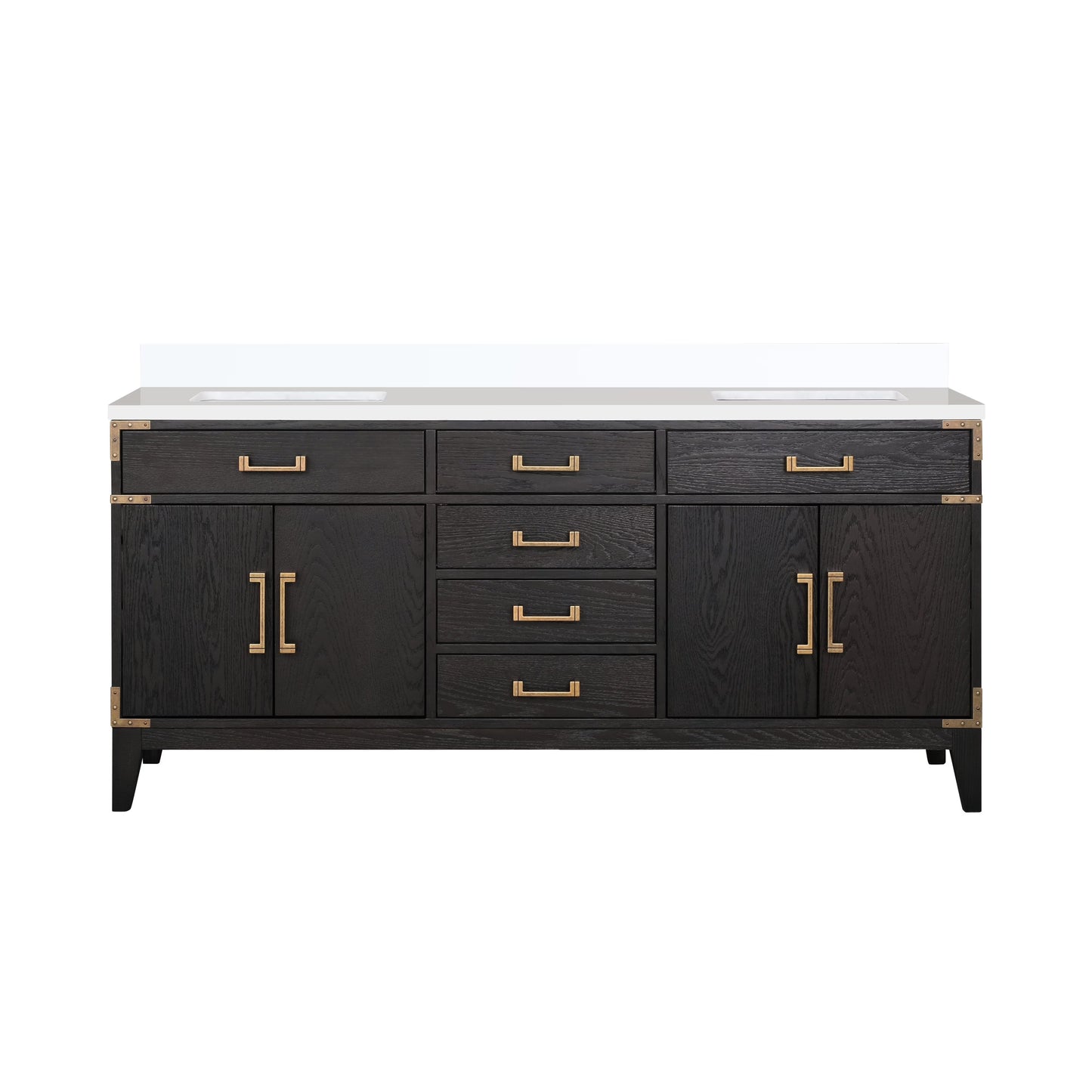 Laurel 60 in W x 22 in D White Oak Double Bath Vanity and Carrara Marble Top