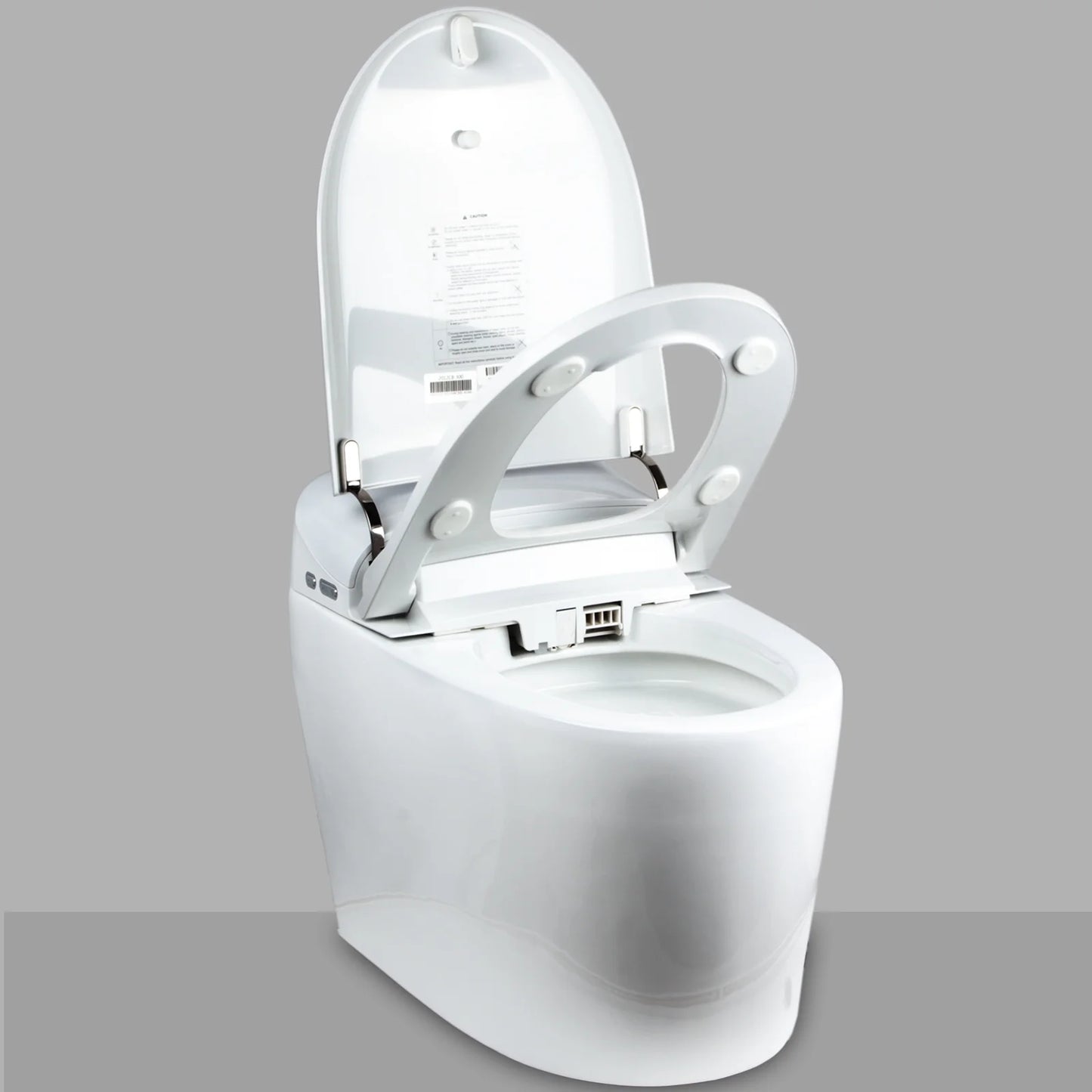 Euroto Smart Electric Bidet and Toilet, Auto Open and Close Lid Heated Oval Seat, One Piece, White