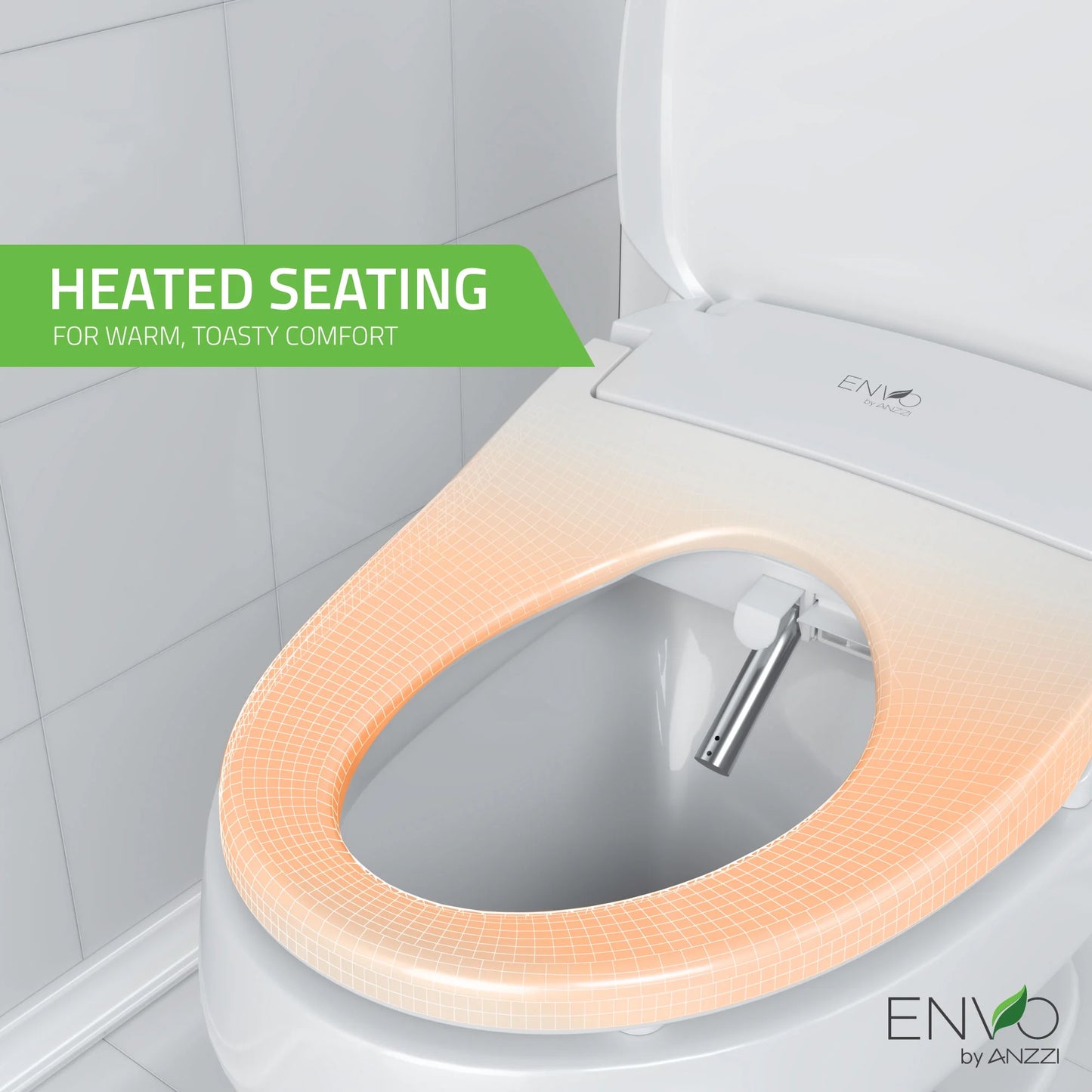 TL-AZEB105B Dive Smart Electric Bidet Toilet Seat with Remote Control, Heated Seat in White