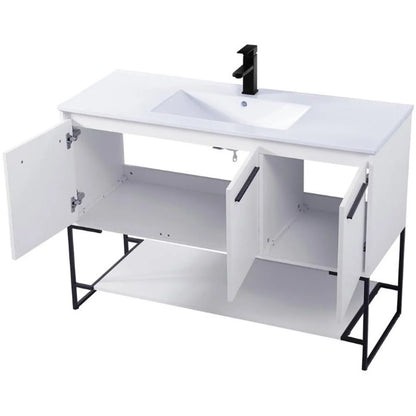Elegant Kitchen and Bath 48 Inch Single Bathroom Vanity In White