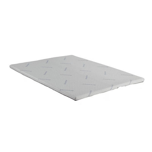 Benjara Elf 2 Inch Quilted King Size Mattress Topper for Bed, Soft Memory Foam