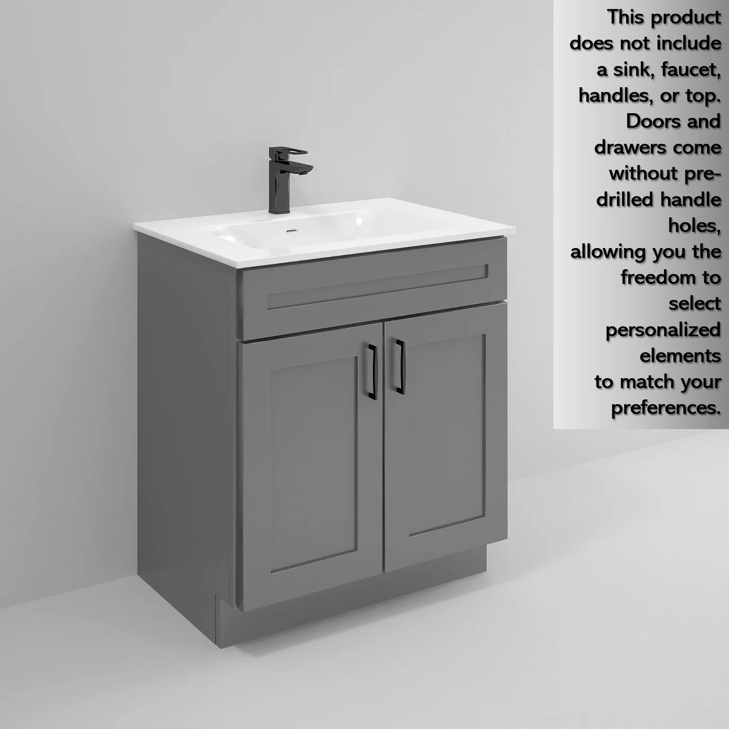 Sink Base Bathroom Vanity Ready-to-Assemble Bathroom Cabinet 36" Width in Grey Shaker