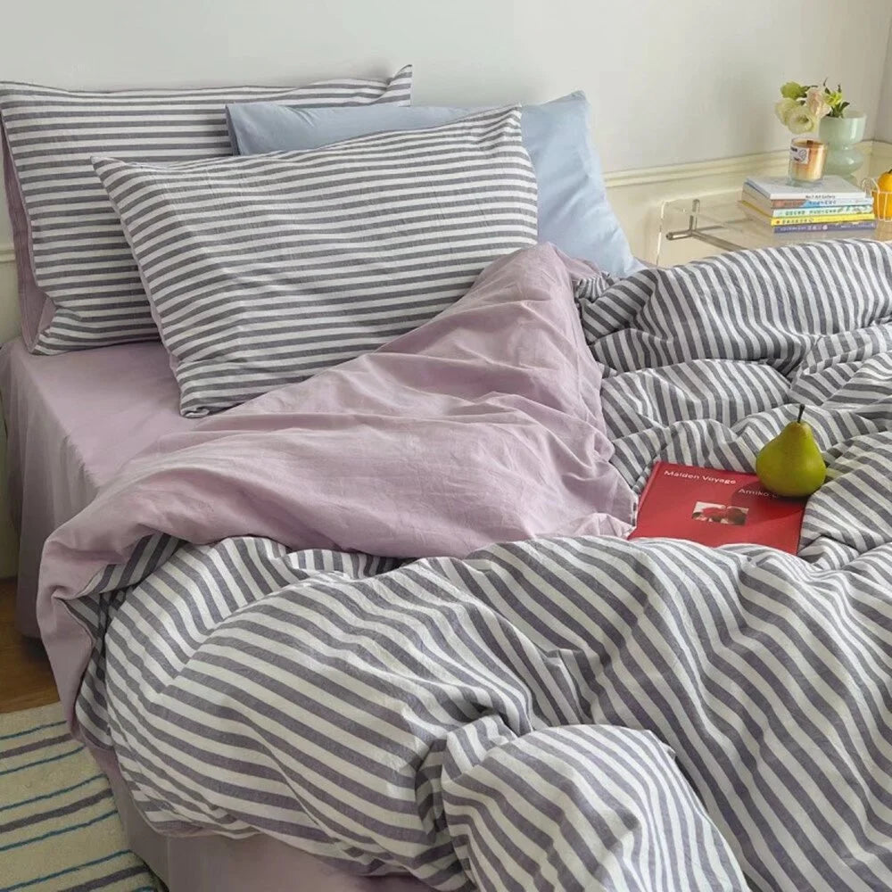 Namzi Bed Sheets Set, Bedding Sheets Pillowcases Kit, Twin Bed Set, Hotel Bedding, Home Decor(Purple)