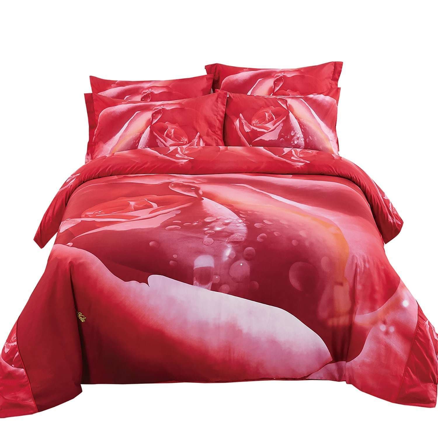 Dolce Mela Dm510Q Floral Bedding - Rosa, Luxury Queen Size Duvet Cover Set