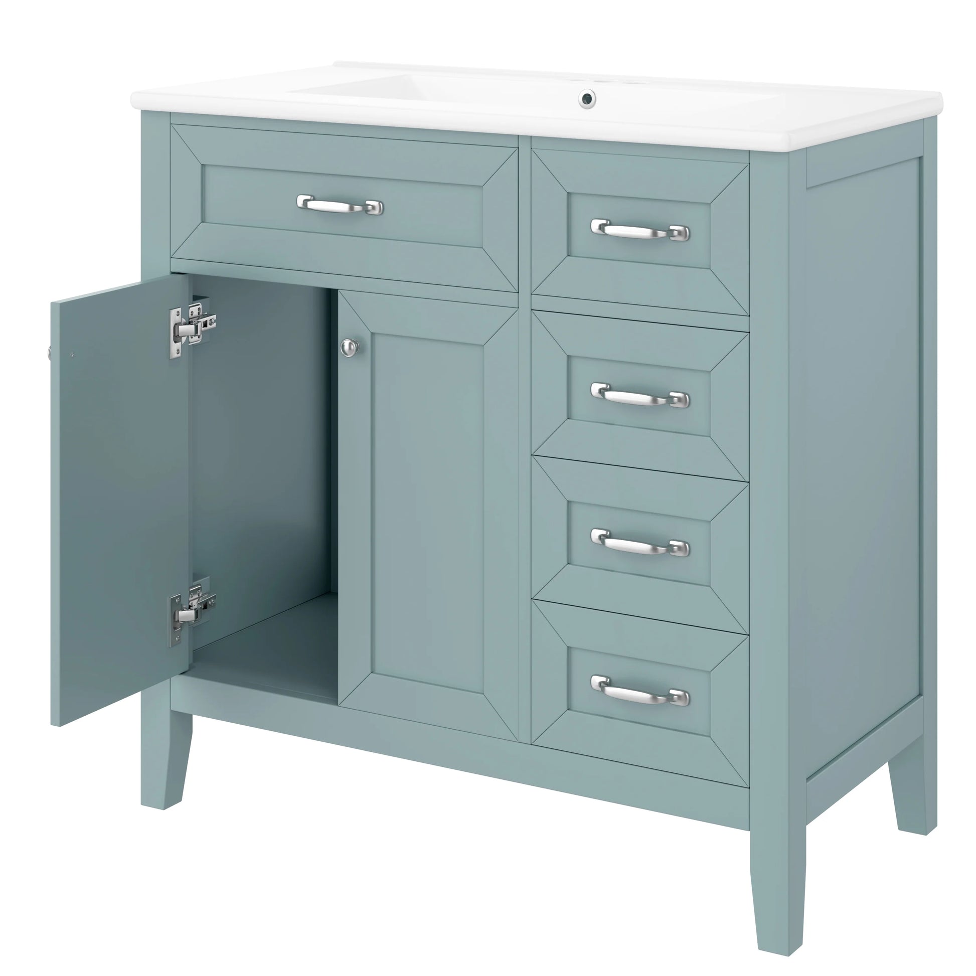 Euroco 36" Bathroom Vanity with Sink,Drawers, Solid Frame and MDF Board