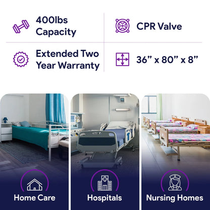 Proheal Low Air Loss Alternating Pressure Air Mattress with Pump - 3" Foam Base - 36” x 80” x 8"