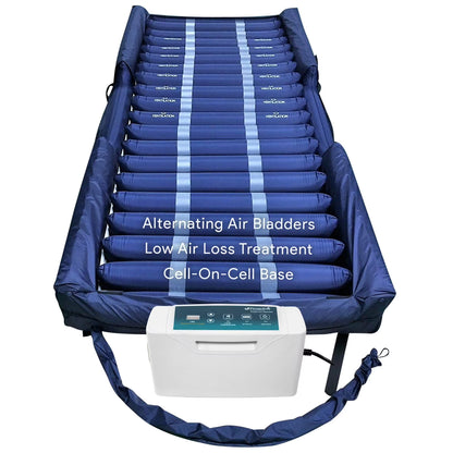 Proheal Low Air Loss Alternating Pressure Air Mattress with Digital Silent Air Pump & Side Perimeter - 36° x 80° x 8/11"