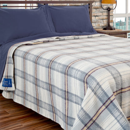 Chevreuse Wool Blend Plaid Washable King Blanket, Yellow