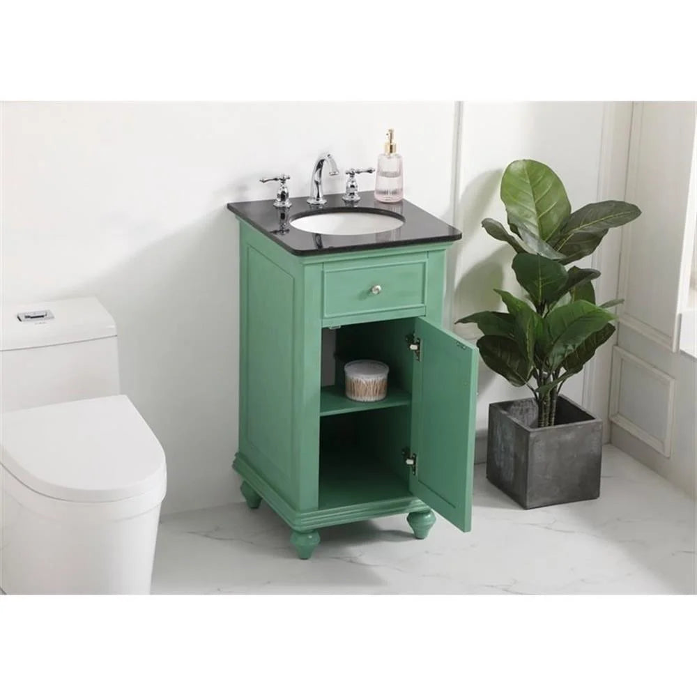 19 inch single bathroom vanity in vintage mint