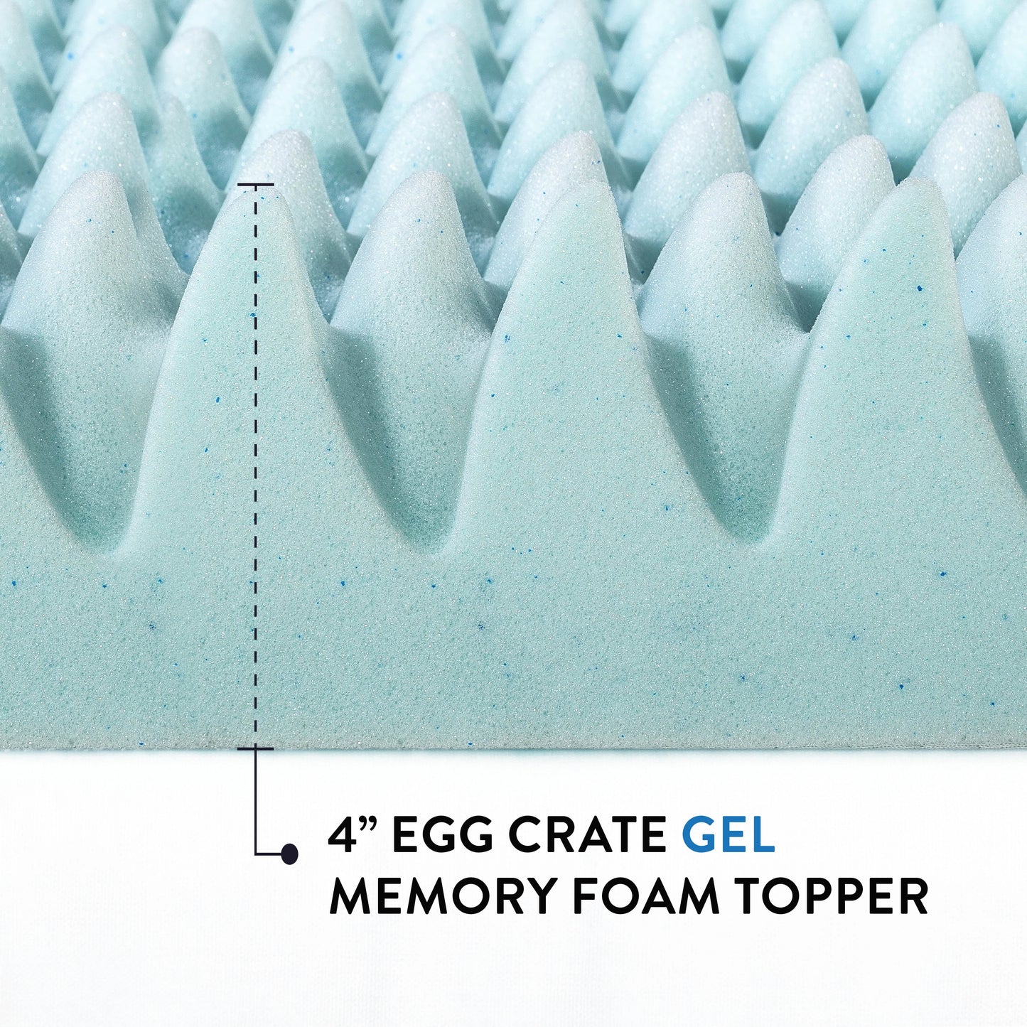 Mellow 4" Cooling Gel Egg Crate Memory Foam Mattress Topper, Queen