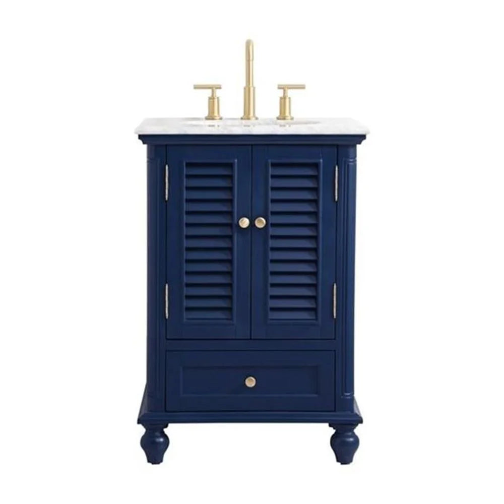 24 inch single bathroom vanity in blue