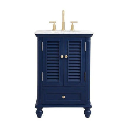 24 inch single bathroom vanity in blue