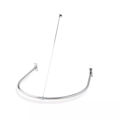 Naiture Half-Oval Stainless Steel Shower Curtain Rod with Swivel Ceiling Support in 36" L X 36" W, Brushed Nickel Finish