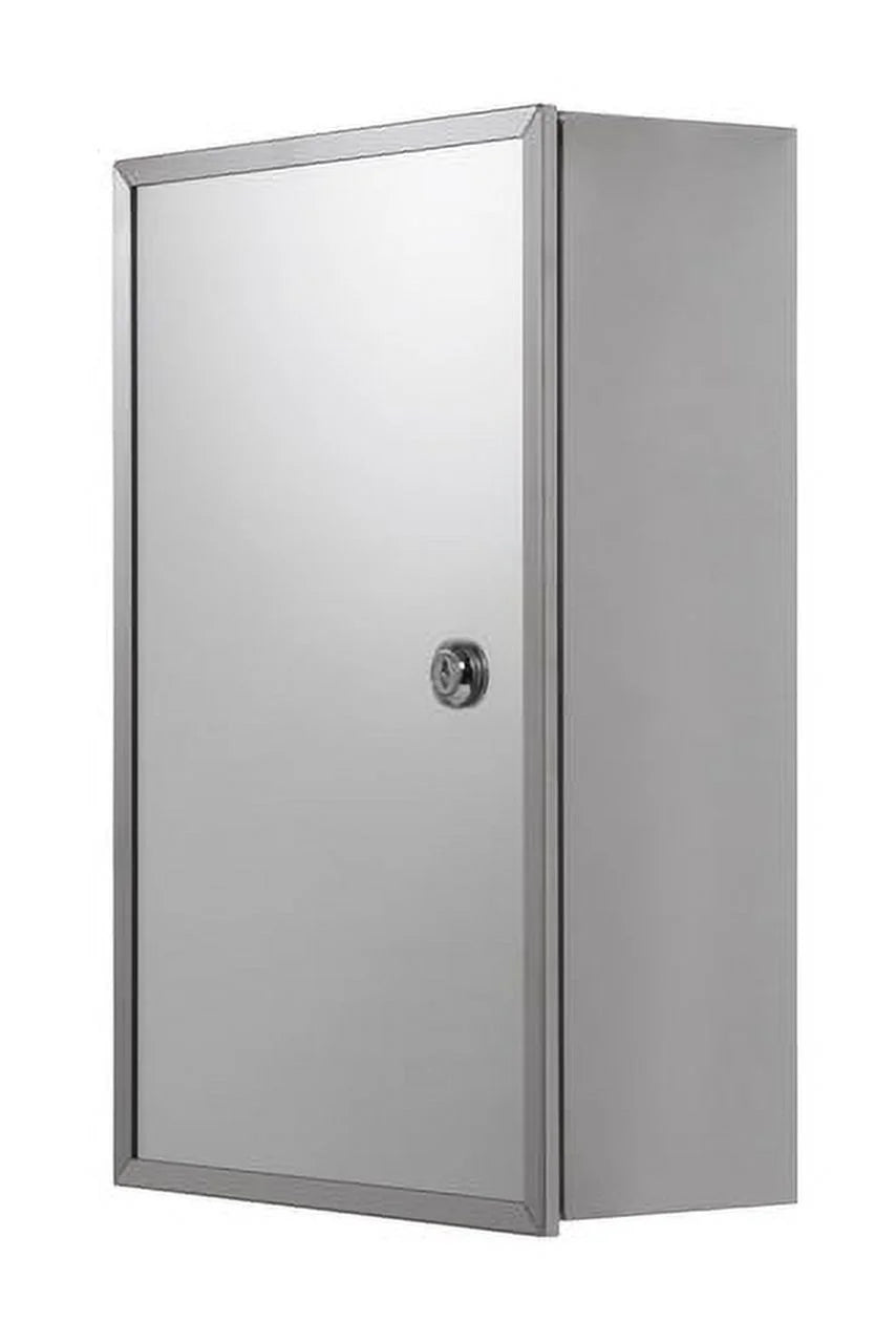 Croydex Trent Lockable Bathroom Storage Medicine Cabinet, Stainless Steel (15.7 x 9.8 in)