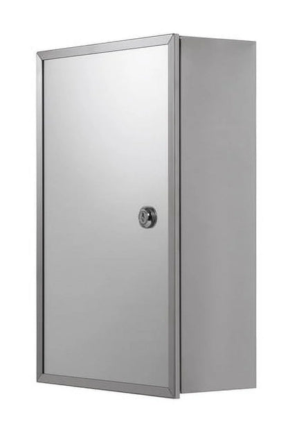 Croydex Trent Lockable Bathroom Storage Medicine Cabinet, Stainless Steel (15.7 x 9.8 in)
