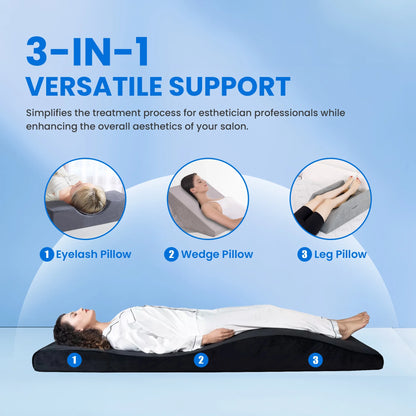Lash Bed Foam Topper, Massage Table Memory Foam Topper, Ergonomic Curved Mattress Topper Lash Bed Cushion for Beauty Salon (71 Inches X 23.6 Inches(180cm X 60cm))