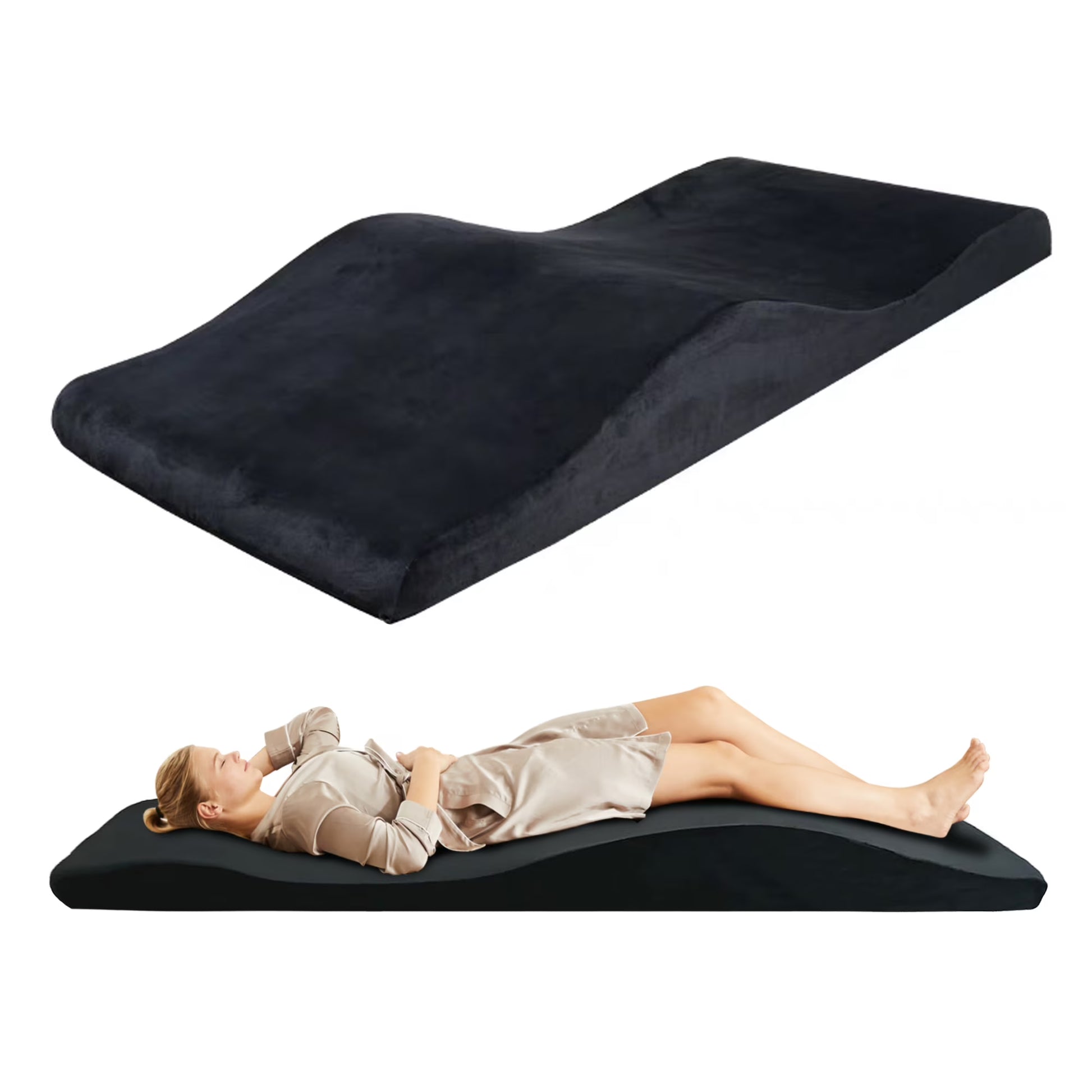 Lash Bed Foam Topper, Massage Table Memory Foam Topper, Ergonomic Curved Mattress Topper Lash Bed Cushion for Beauty Salon (71 Inches X 23.6 Inches(180cm X 60cm))