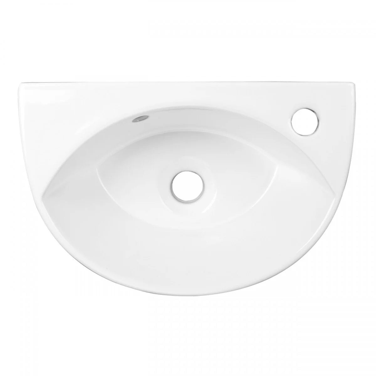 Small Wall Mounted Bathroom Sink 17" White Ceramic Oval Basin Porcelain Coated Floating Vessel Sink w/Overflow and Single Faucet Hole Renovators Supply
