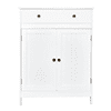Sesslife Small Bathroom Floor Storage Cabinet, Free Standing Kitchen Cupboard Wooden Cabinet with 1 Door, White