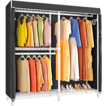 VIPEK V4 Garment Rack Bedroom Armoires Compact Freestanding Closet Storage Organizer, Portable Wardrobe Closet Heavy Duty Clothes Rack Metal Clothing Rack, Black