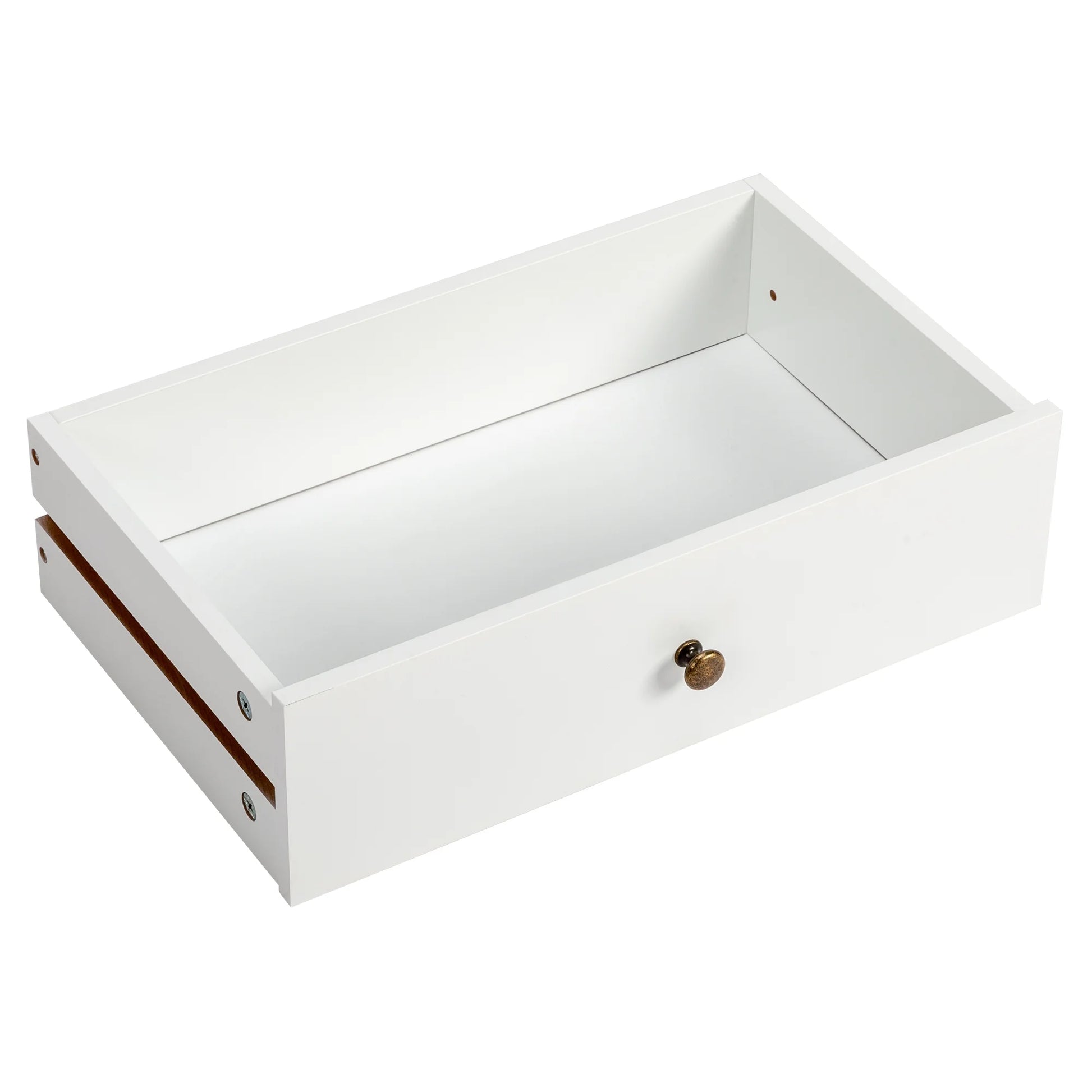 Zimtown Wooden 2-Door Bathroom Cabinet Storage Organizer with 2 Shelves& 1 Drawer & Three-layer Side Rack, White