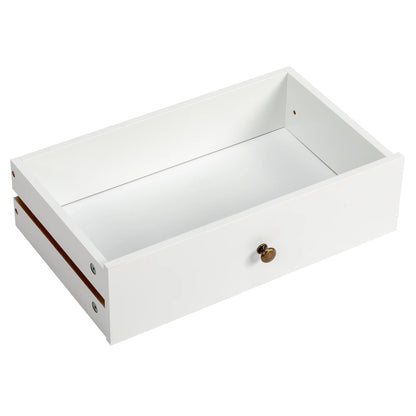 Zimtown Wooden 2-Door Bathroom Cabinet Storage Organizer with 2 Shelves& 1 Drawer & Three-layer Side Rack, White
