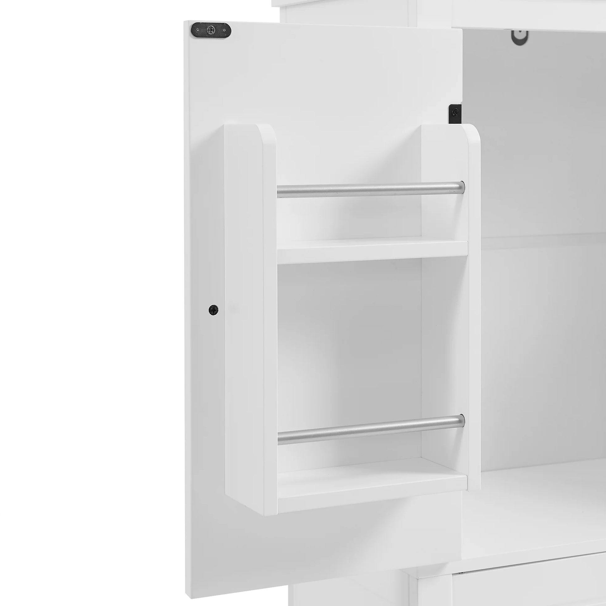 Bellemave Bathroom Floor Storage Cabinet with 4 Doors and Adjustable Shelf Freestanding Cabinet Multifunctional Small Storage Organizer for Living Room 23.6°?x 11.8°?x 43.3°?(White, 4 Doors)