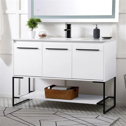 Elegant Kitchen and Bath 48 Inch Single Bathroom Vanity In White