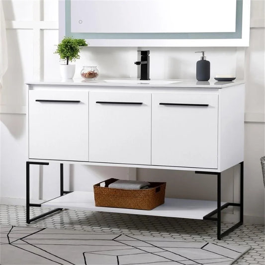 Elegant Kitchen and Bath 48 Inch Single Bathroom Vanity In White