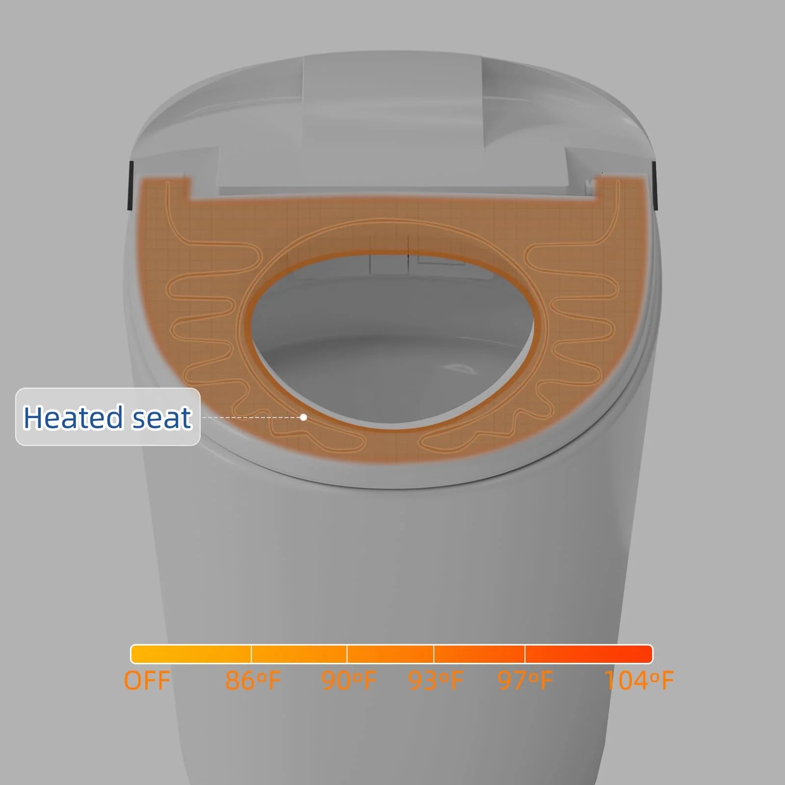 TROPOW Smart Toilet, Auto Flush Smart Toilet, Modern Toilet for Bathroom, Elongated Smart Tankless Toilet with Heated Seat, Foot Sensor Operation, Automatic Flush, LED lights, White