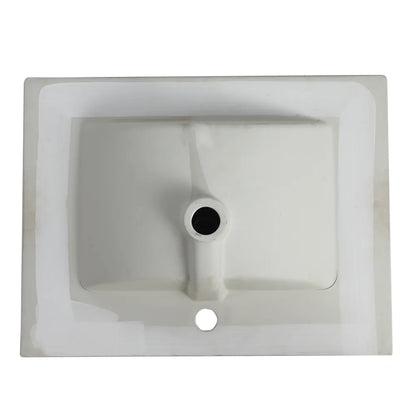 Miniyam 24" Ceramic Sink with Overflow, Drop in Bathroom Vessel Sink, White