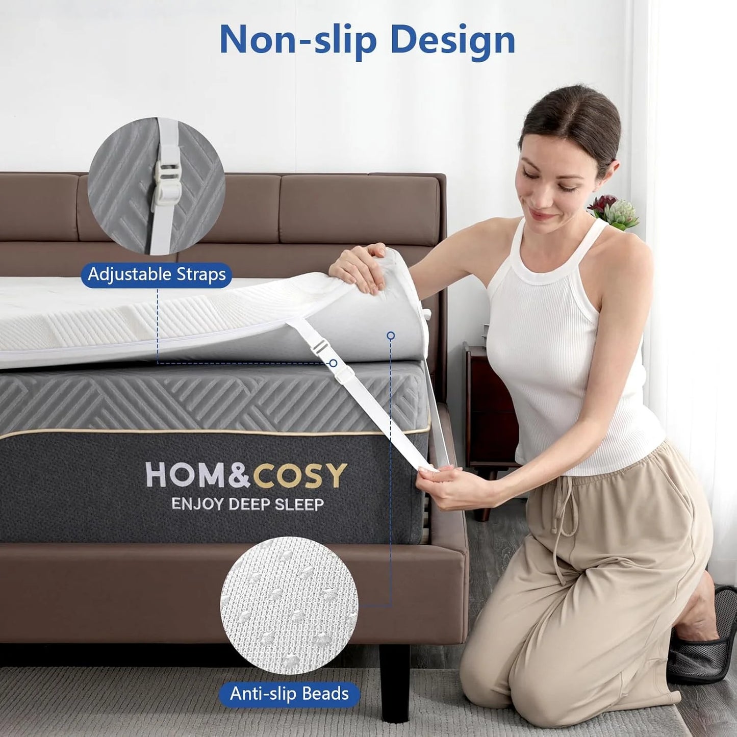 Extra Firm Mattress Topper Twin Size 3 Inch, Cooling Gel+Bamboo High Density Memory Foam Mattress Topper with Removable Ice Silk Cover,Firm Bed Topper for Pain Relief,No Smell,CertiPUR-US,74'' x 38''
