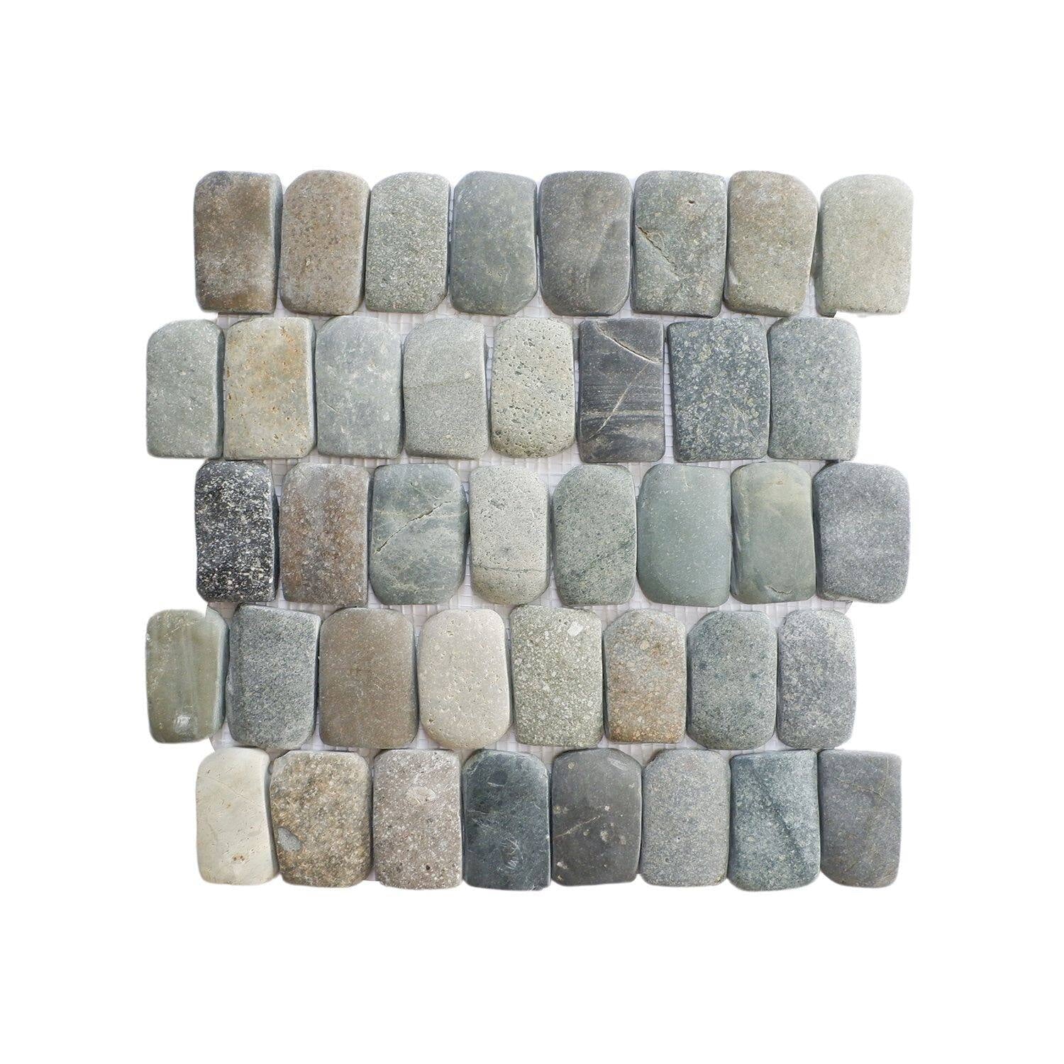 Canine Mix Pebble Mosaic Tiles for Backsplash Kitchen and Bathroom Wall (12" X 12") 5 tiles per case