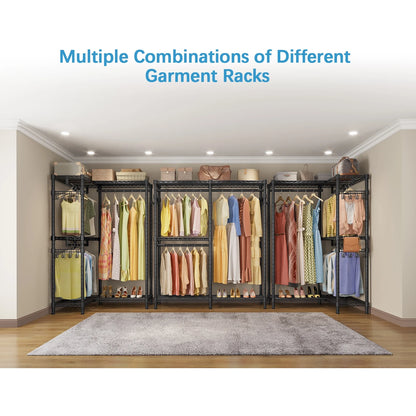 VIPEK V4 Garment Rack Bedroom Armoires Compact Freestanding Closet Storage Organizer, Portable Wardrobe Closet Heavy Duty Clothes Rack Metal Clothing Rack, Black