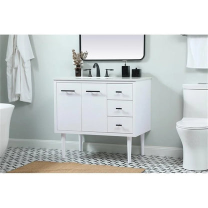 Elegant Kitchen and Bath 36 Inch Single Bathroom Vanity In Teak