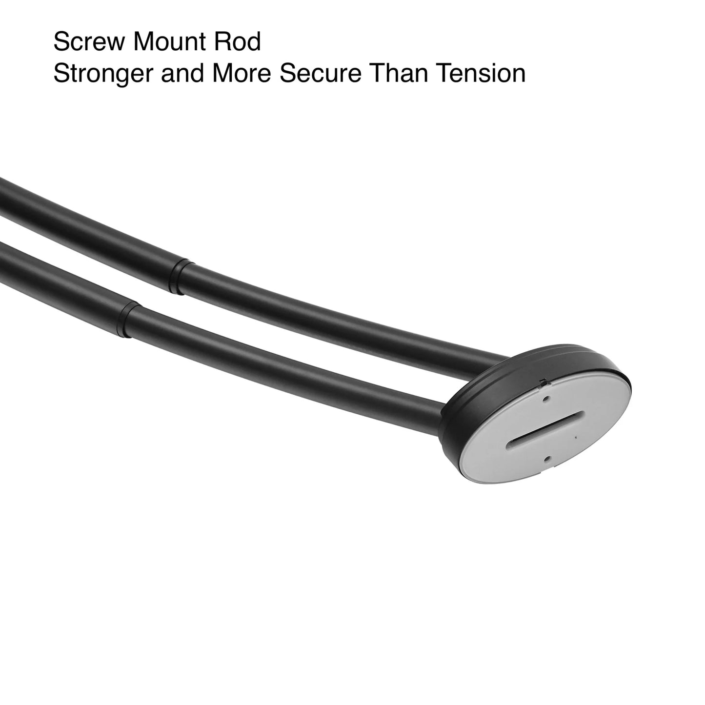 Utopia Alley Rustproof Wall Mounted Aluminum Double Curved Shower Curtain Rod, Screw Mount Rod, Secure Than Tension, Adjustable Shower Rod from 45" to 72", Includes shower liner & hooks (Black)