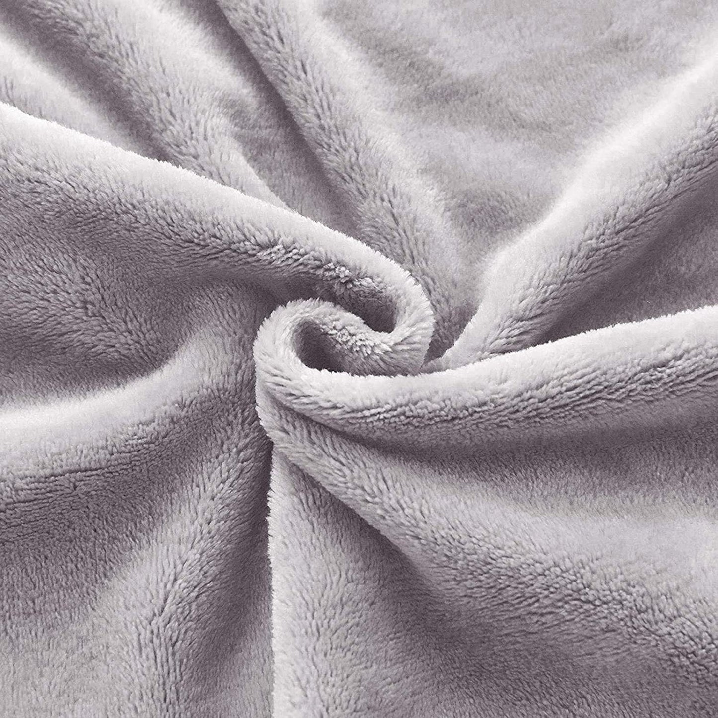 Exclusivo Mezcla Queen Size Flannel Fleece Velvet Plush Bed Blanket as Bedspread, Coverlet, Bed Cover (90x90 inches, Light Grey) Soft, Lightweight, Warm and Cozy