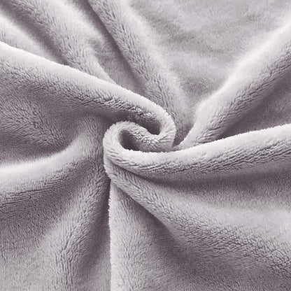 Exclusivo Mezcla Queen Size Flannel Fleece Velvet Plush Bed Blanket as Bedspread, Coverlet, Bed Cover (90x90 inches, Light Grey) Soft, Lightweight, Warm and Cozy