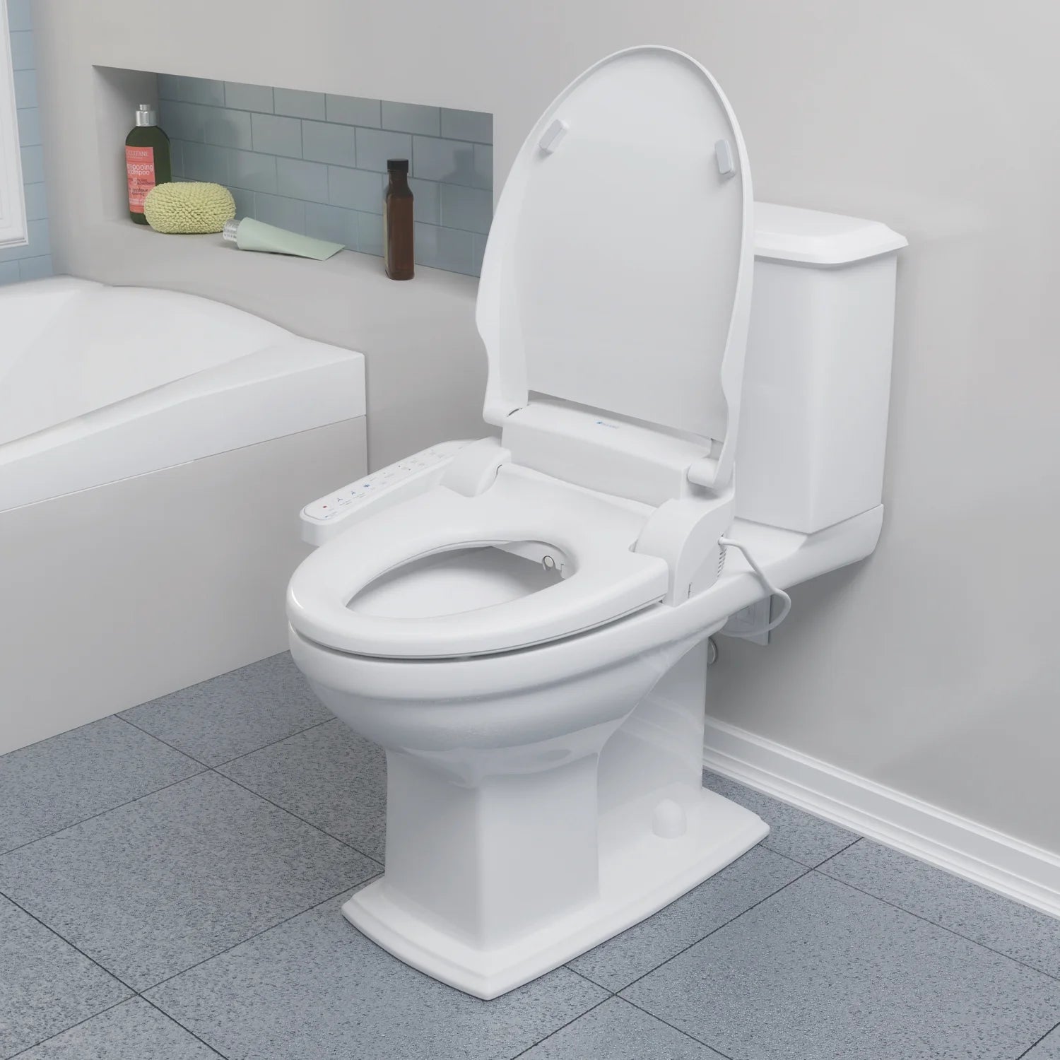 Brondell Swash SE400 Bidet Seat with Sidearm, Dryer and Stainless Steel Nozzle, Elongated White