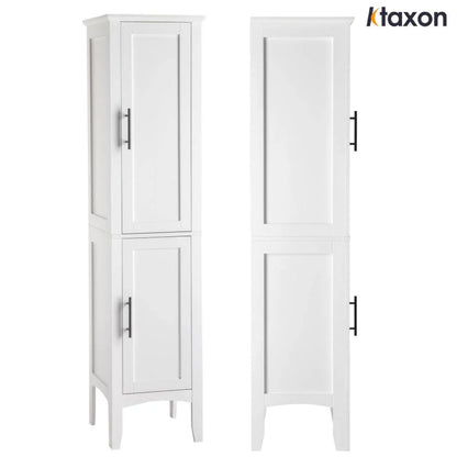 Ktaxon Bathroom Storage Cabinet Narrow Tall, Freestanding Cabinet Storage Tower with 2 Door, White