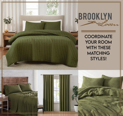 Brooklyn Loom Bubble Faux Fur 100% Microfiber Polyester Twin XL Blanket in Green, All Season, Adult Size, OEKO-TEX Certified