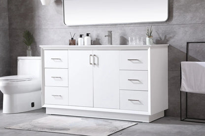 Elegant Kitchen and Bath 60 Inch Single Bathroom Vanity In Blue