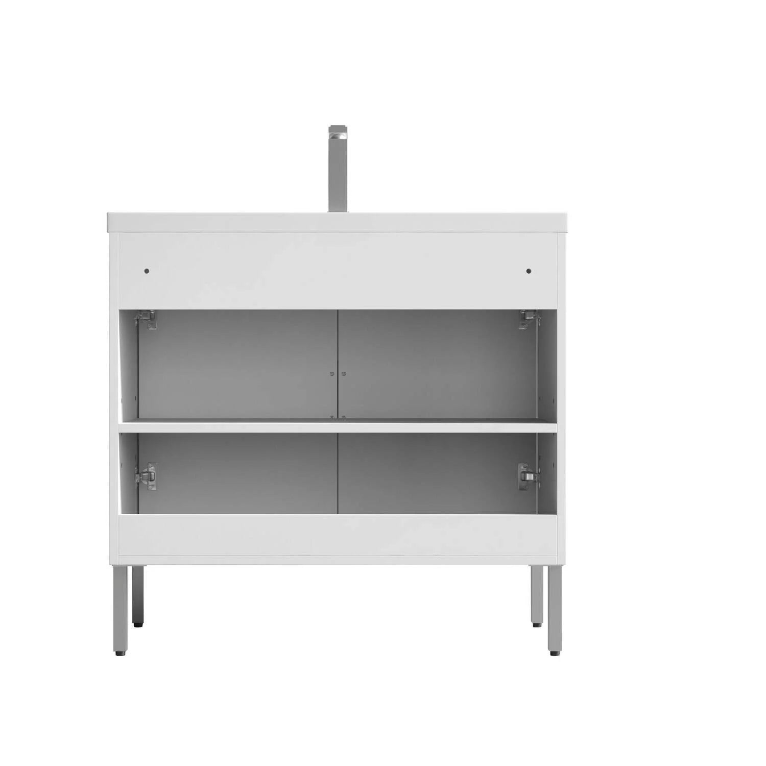 Tennant Brand 24" Modern White Bathroom Vanity with White Acrylic Top